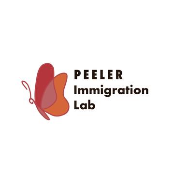 Peeler Immigration Lab logo with red and orange butterfly